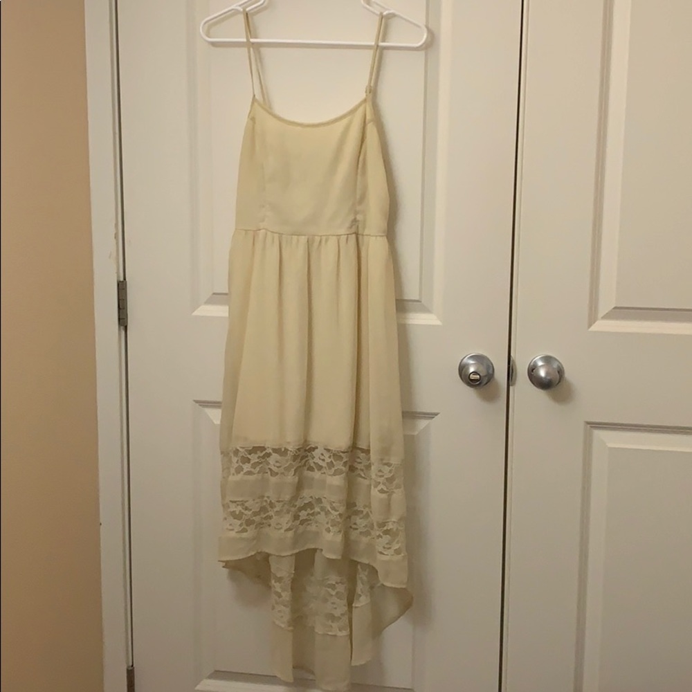 High low cream dress